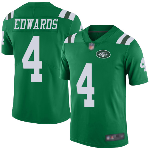 New York Jets Limited Green Youth Lac Edwards Jersey NFL Football #4 Rush Vapor Untouchable